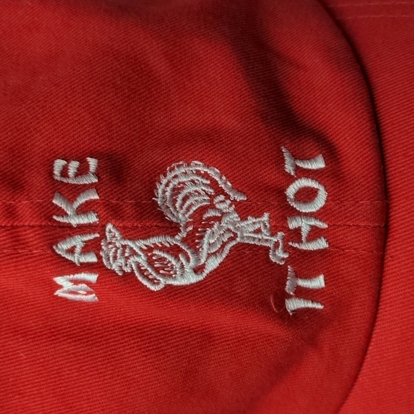 Petals and Peacocks Red Sriracha Hot Sauce Make It Hot Adjustable Baseball Cap - Picture 2 of 5